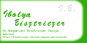 ibolya bisztriczer business card